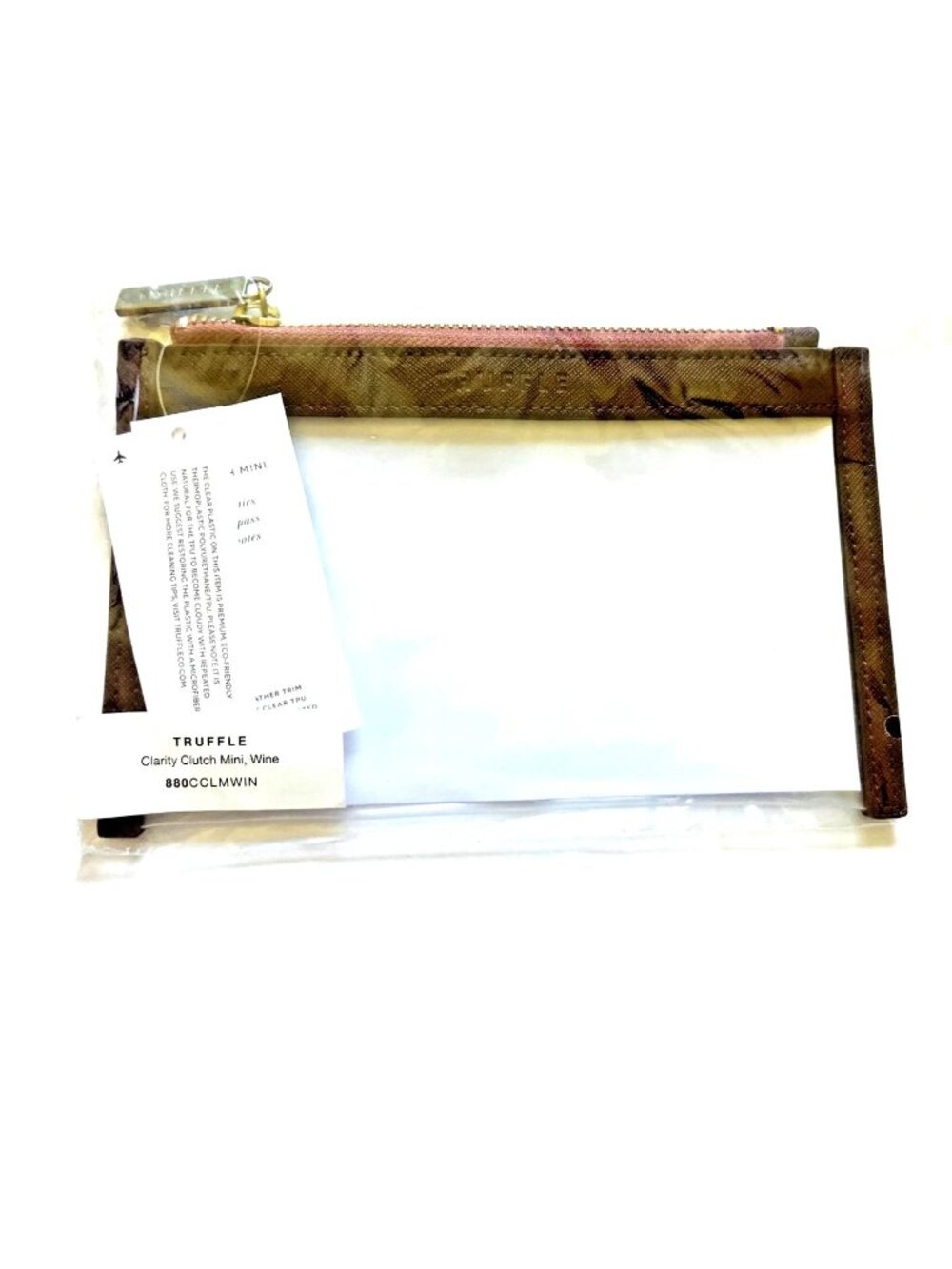 Truffle Clarity Clutch Mini in Wine - Rare/Discontinued - New in Package